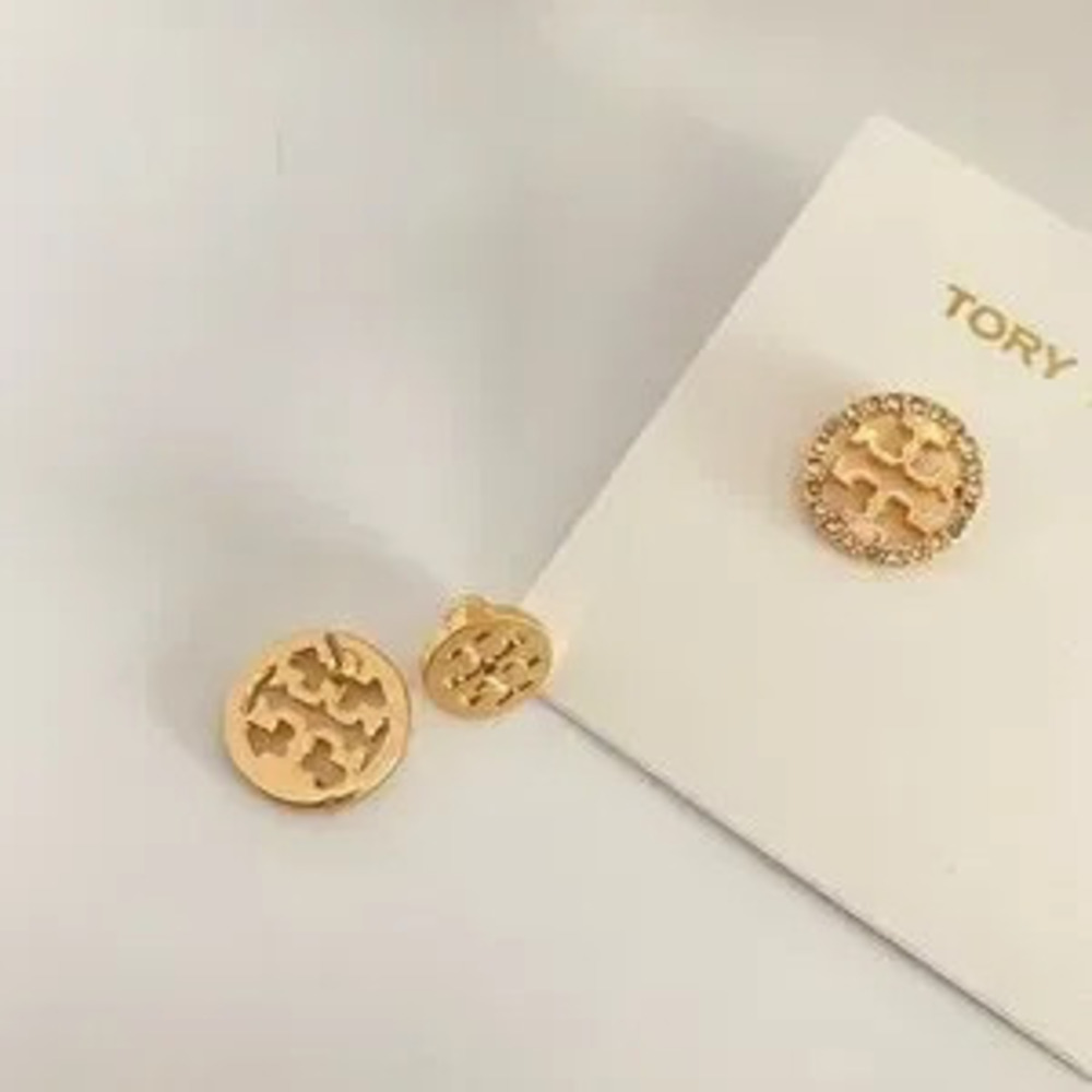 TORY BURCH ROXANNE FLUTED BEAD HOOP EARRING